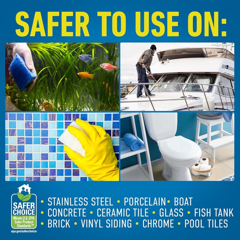 CLR Brands® Calcium, Lime & Rust Remover Free & Clear, No Dyes or Fragrances, Gentle Lime and Bathroom Descaler, Removes Hard Water Stains and Rust Deposits, 42 Oz Bottle (Pack of 1) - Image 4